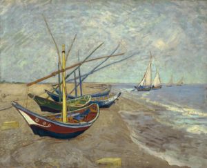 Bateaux de pêche sur la plage aux Saintes-Maries-de-la-mer
