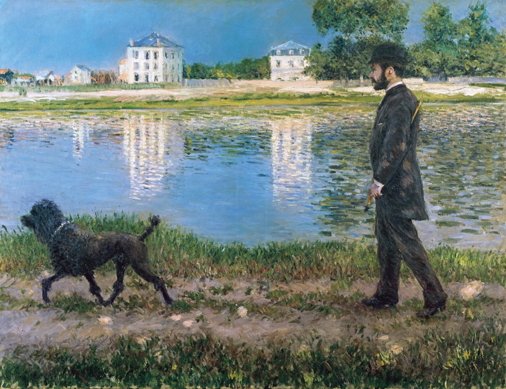 Richard Gallo et son chien Dick, au Petit-Gennevilliers, Gustave Caillebotte